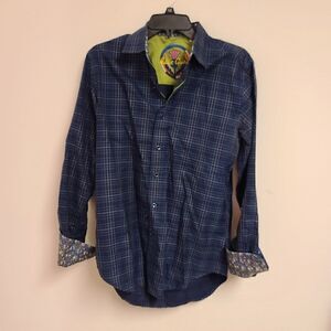 Robert Graham Blue Long Sleeve w/Flip Cuff on Size XS - Like new!